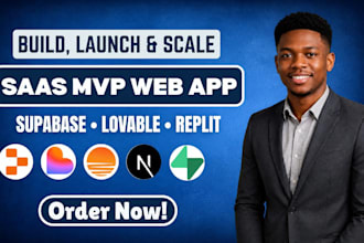 build saas mvp web app using lovable, base44, replit and supabase full stack web