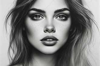 draw a detailed pencil or charcoal portrait