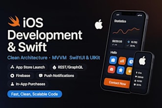 develop ios app using swift, swiftui and objective c