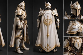 create 3d wearable cosplay armor mask helmet stl for 3d printing and painting