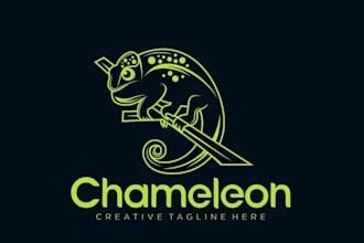 design a creative chameleon logo for your brand