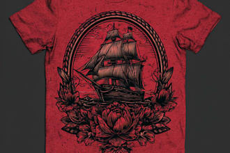 create unique custom vintage t shirt design
