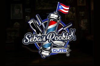 make barbershop beauty salon logo with business cards