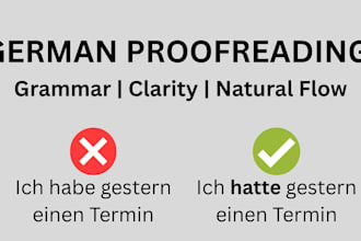 proofread, edit and improve your german text professionally