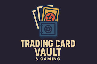 do trading card vault and gaming logo very fast with super color