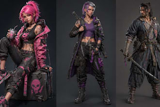 realistic 3d character model 3d game character stylized for unity unreal engine