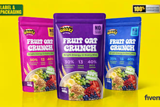 design food packaging, pouch design, and mylar bag design