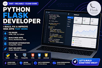 build or fix your python flask web app and bugs