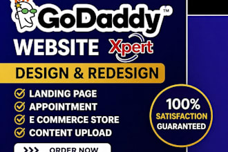 design godaddy website, redesign, hostinger website, SEO and builder expert