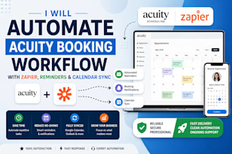 automate acuity booking workflow with zapier, reminders and calendar sync