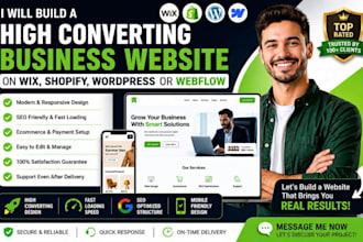 design high converting business website on shopify web wix web wordpress webflow