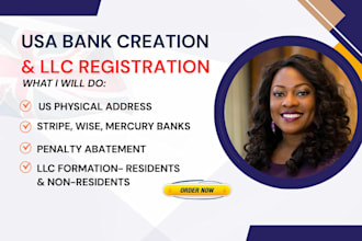 do USA bank creation for resident and non resident, ein mercury wise, US llc