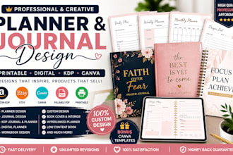 design custom planner journal digital planner amazon KDP printable design