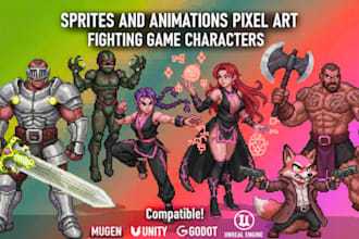 design mugen, ikemen go 2d fighting game sprites, godot in street fighter style