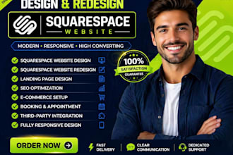 create wix  squarespace website design, redesign squarespace website