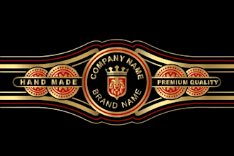 do modern cigar label, cigar band, cigar logo and cigar box design