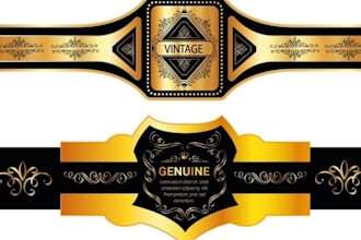 do premium cigar label, cigar band, cigar ring, cigar box and cigar logo design