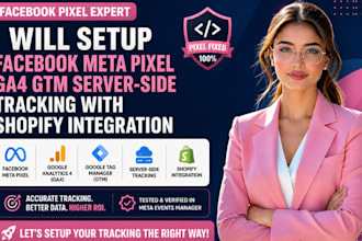 setup facebook meta pixel ga4 gtm server side tracking with shopify integration