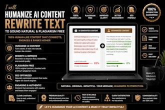 humanize ai content,ai content editing, rewrite and edit ai generated text