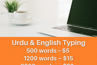 urdu typing in ms word from PDF,image,inpage,24hrs
