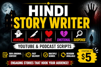hindi horror story and script writing for youtube and podcast