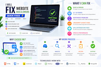 fix bugs, errors or do quick website fixes fast
