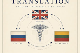 translate any medical text from english to russian to lithuanian and vice versa