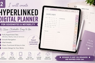 create hyperlinked digital planners for goodnotes and notability