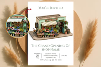 design 3d shop invitation from your photo