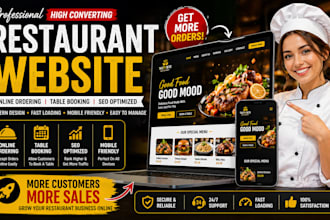 design modern restaurant website with online ordering and food delivery system