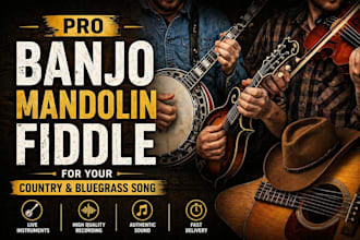 record live banjo and fiddle for your album or country song