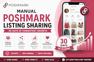 boost poshmark listing sharing manually for fast growth