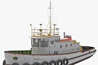 3d ship model naval vessel warship yacht boat rendering game animation and cad
