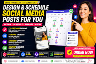 design and schedule social media posts for instagram and facebook