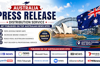 write and distribute your press release to australia top new sites