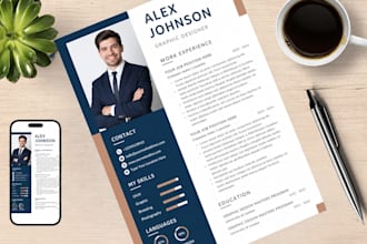 make a professional  resume design and CV design using canva