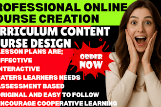 create professional online course content curriculum and elearning course design