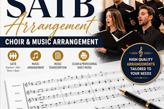 create professional satb arrangement and choir arrangement