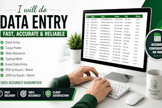 do accurate data entry, copy paste, typing