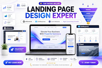 build landing page on unbounce, getresponse, carrd website design