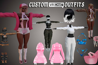 design, create, fit vrchat outfit, clothing, accessories, item, assets, prop