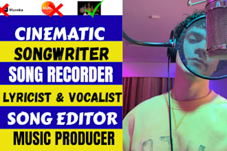 sing country cinematic song country cinematic songwriter, lyricist, vocal editor