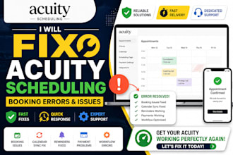 fix acuity scheduling booking errors and issues