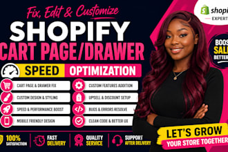 fix edit shopify cart page drawer customize shopify store design speed