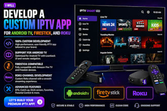 develop a custom iptv app for android TV, firestick, and roku