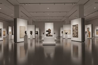 design photorealistic 3d museum, exhibition, art gallery and cultural center