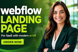 design high converting webflow landing page, saas landing page for saas business