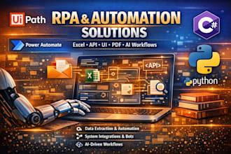 create intelligent rpa solutions using uipath, power automate etc