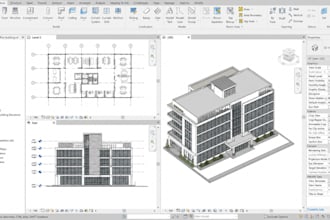 do revit 3d modeling, bim, floor plan, architectural drawing and autocad design