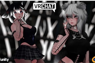 create unique vrchat avatar, vr character, nsfw avatar, vrc avatar, furry anime